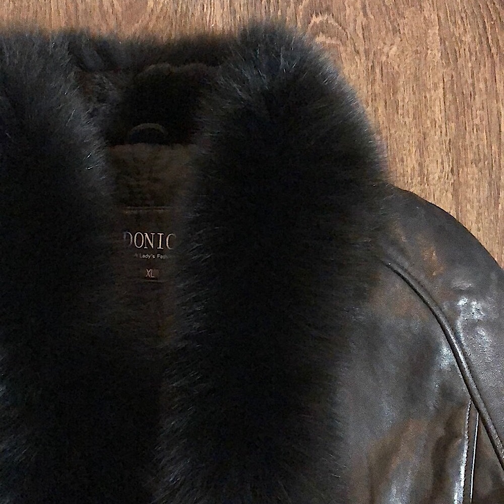 Vintage Leather & Rabbit Coat. - Picture 6 of 17